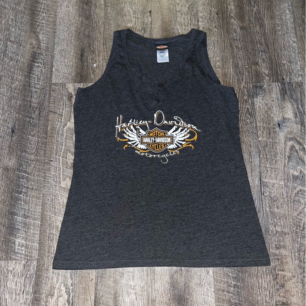 Harley-Davidson Gray Tank‎ Top Size 1X